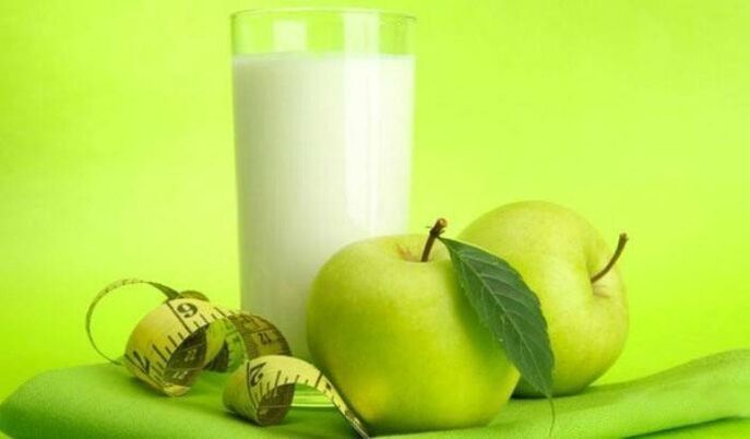 Kilo kaybı için kefir ve elma